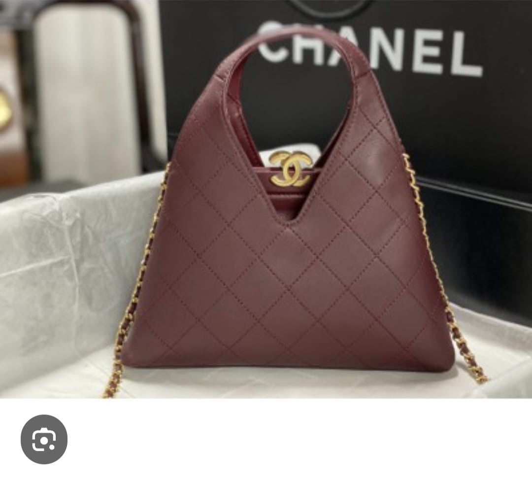 جنطه شانيل بني محروق سمول لوقو ذهبي
